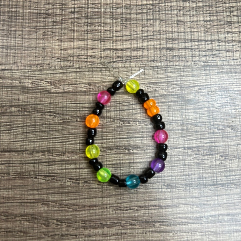 Cute Diy Rainbow in Black Handmade Cute Kids Beaded Braclets For Girls